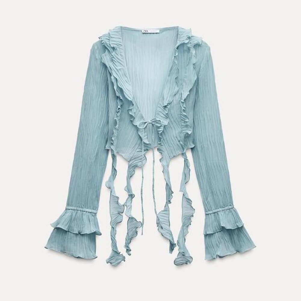 Ruffled Pleated Top